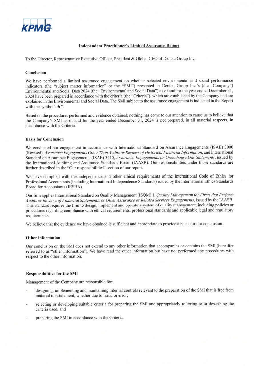 Cover of Independent Assurance Report